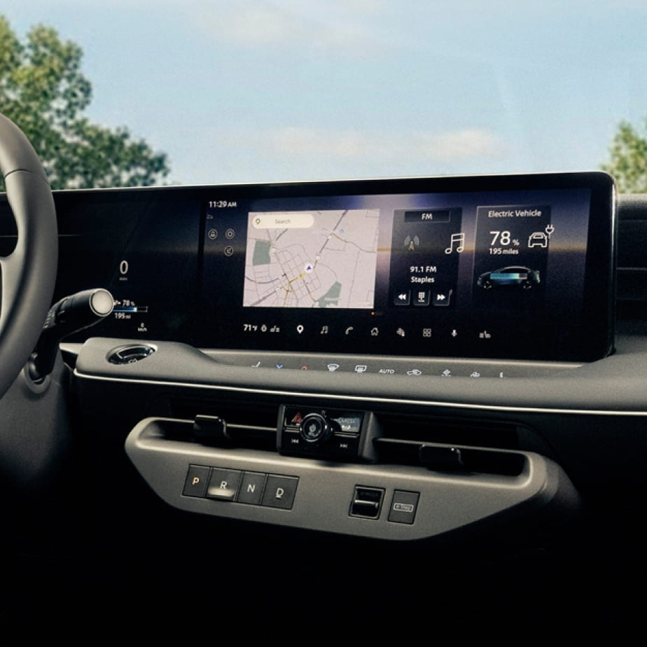 Dashboard and wide digital display inside the 2027 Mitsubishi Eclipse Sportback EV